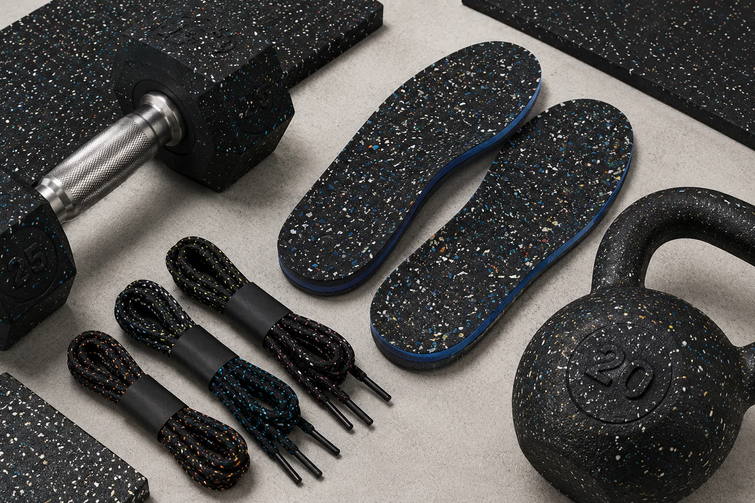 Products made from recycled footwear materials