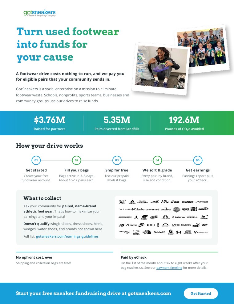 GotSneakers fundraising one-pager preview